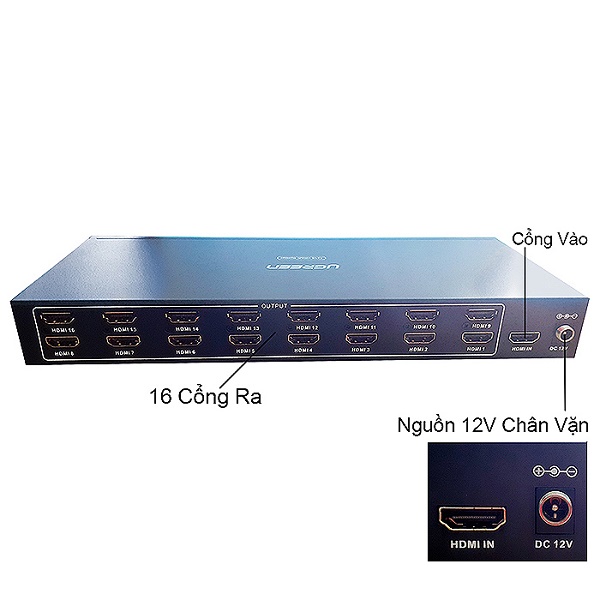 Bộ chia HDMI 1 ra 16 cổng Ugreen 40218 cao cấp